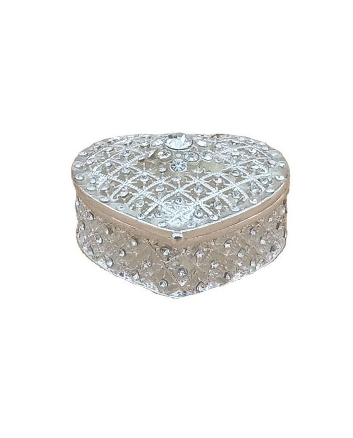 CAIXA METAL C/BRILHANTES CORACAO