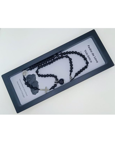 COLAR TERCO CORDEL PEDRA 6MM P NS