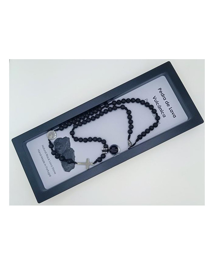 NECKLACE ROSARY CORD STONE 6MM P NS
