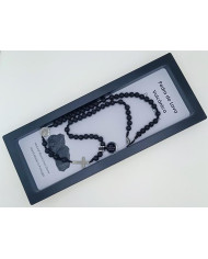 NECKLACE ROSARY CORD STONE 6MM P NS