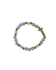 BRACELET PLASTIC ELASTIC 8MM WITH CRYSTAL CROSS