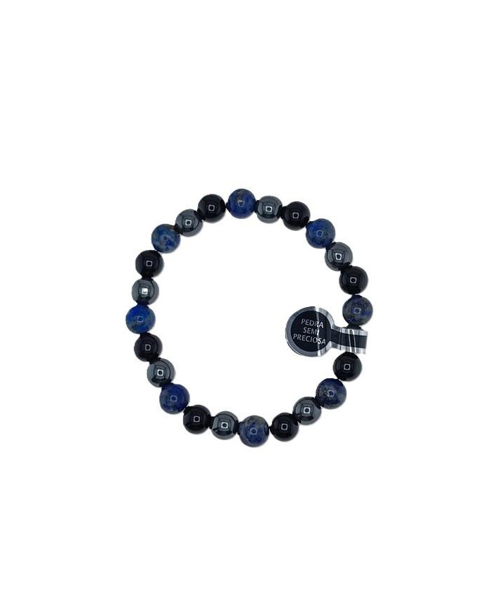 PUL ELAST PEDRA 8MM TRIPLA ADULTO ONIX+H+LL