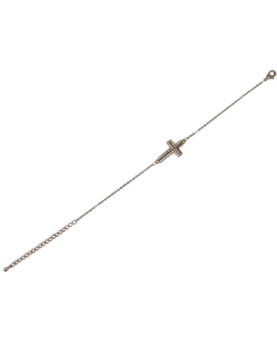 PULSEIRA CORRENTE ZIRCON C/CRUZ LL DOURADO