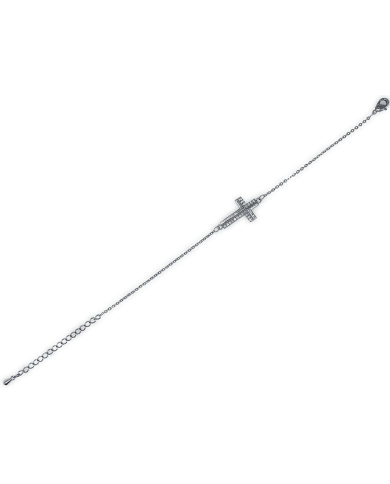 PULSEIRA CORRENTE ZIRCON C/CRUZ LL PRATEADO