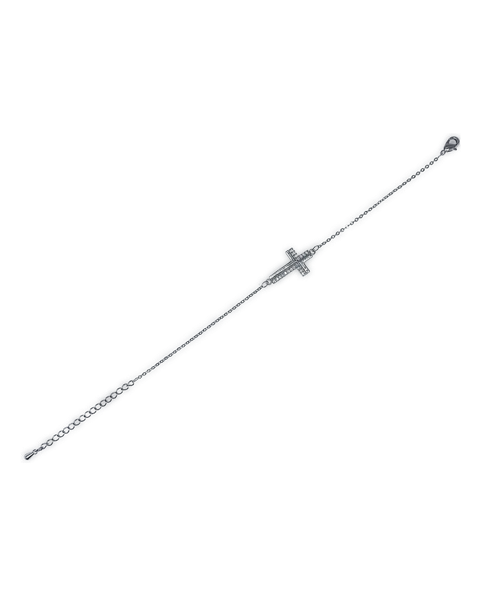 PULSEIRA CORRENTE ZIRCON C/CRUZ LL PRATEADO