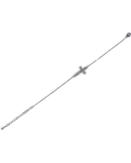 PULSEIRA CORRENTE ZIRCON C/CRUZ LL PRATEADO