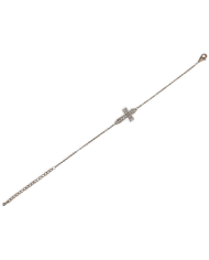 PULSEIRA CORRENTE ZIRCON C/CRUZ DOURADO