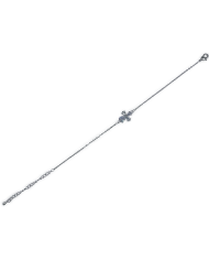 PULSEIRA CORRENTE ZIRCON C/CRUZ C/PONTO PRATEADO