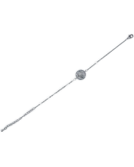 PULSEIRA CORRENTE ZIRCON C/CIRCULO C/MÃO PRATEADO