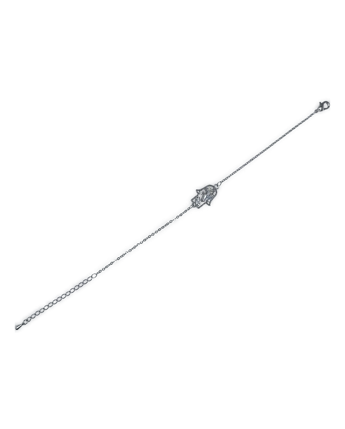 PULSEIRA CORRENTE ZIRCON C/MÃO PRATEADO