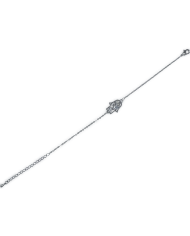 PULSEIRA CORRENTE ZIRCON C/MÃO PRATEADO