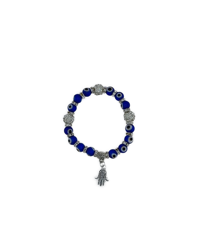 PULSEIRA ELASTICA OLHO TURCO VIDRO E SHAMBALLA