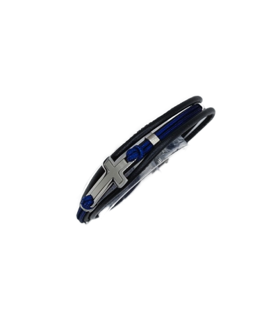 PUL PELE GENUINA C/CRUZ C/FIO AZUL