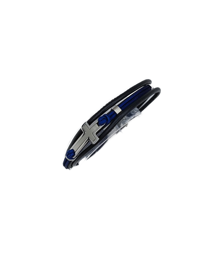 PUL PELE GENUINA C/CRUZ C/FIO AZUL