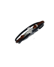 PUL PELE GENUINA C/CRUZ C/FIO CASTANHO