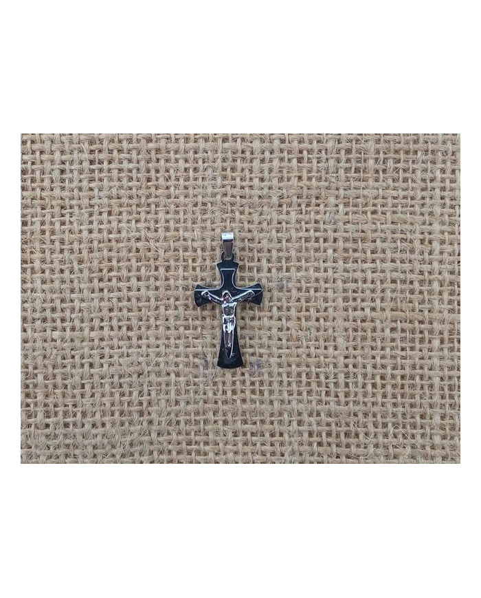 CRUZ ACO 28MM LARGA ARREDONDADA CRISTO