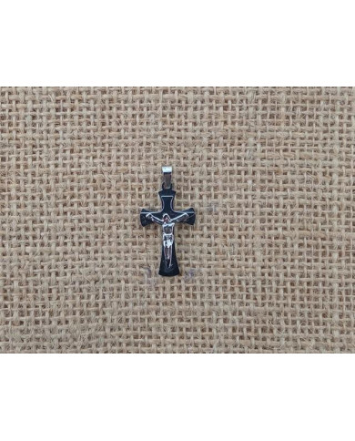 CRUZ ACO 28MM LARGA ARREDONDADA CRISTO